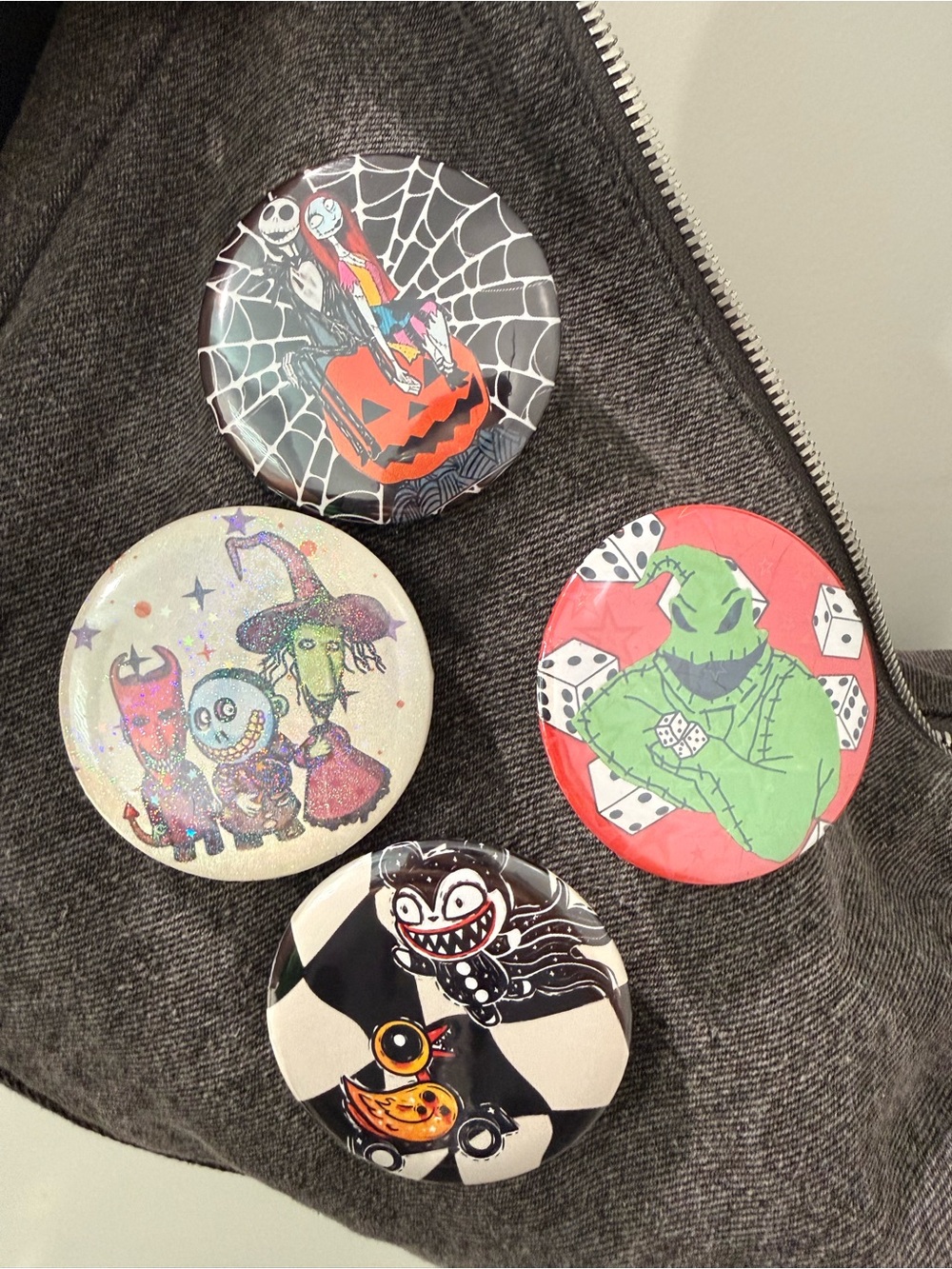 Handmade Nightmare before Christmas Button Set -